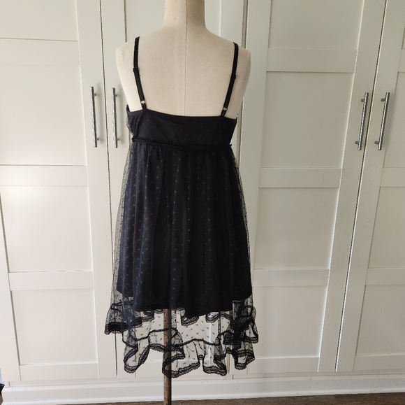 Thorn & Fable Hot Topic Women Black Empire Waist Slip Strappy Dress Size Small - Picture 6 of 10
